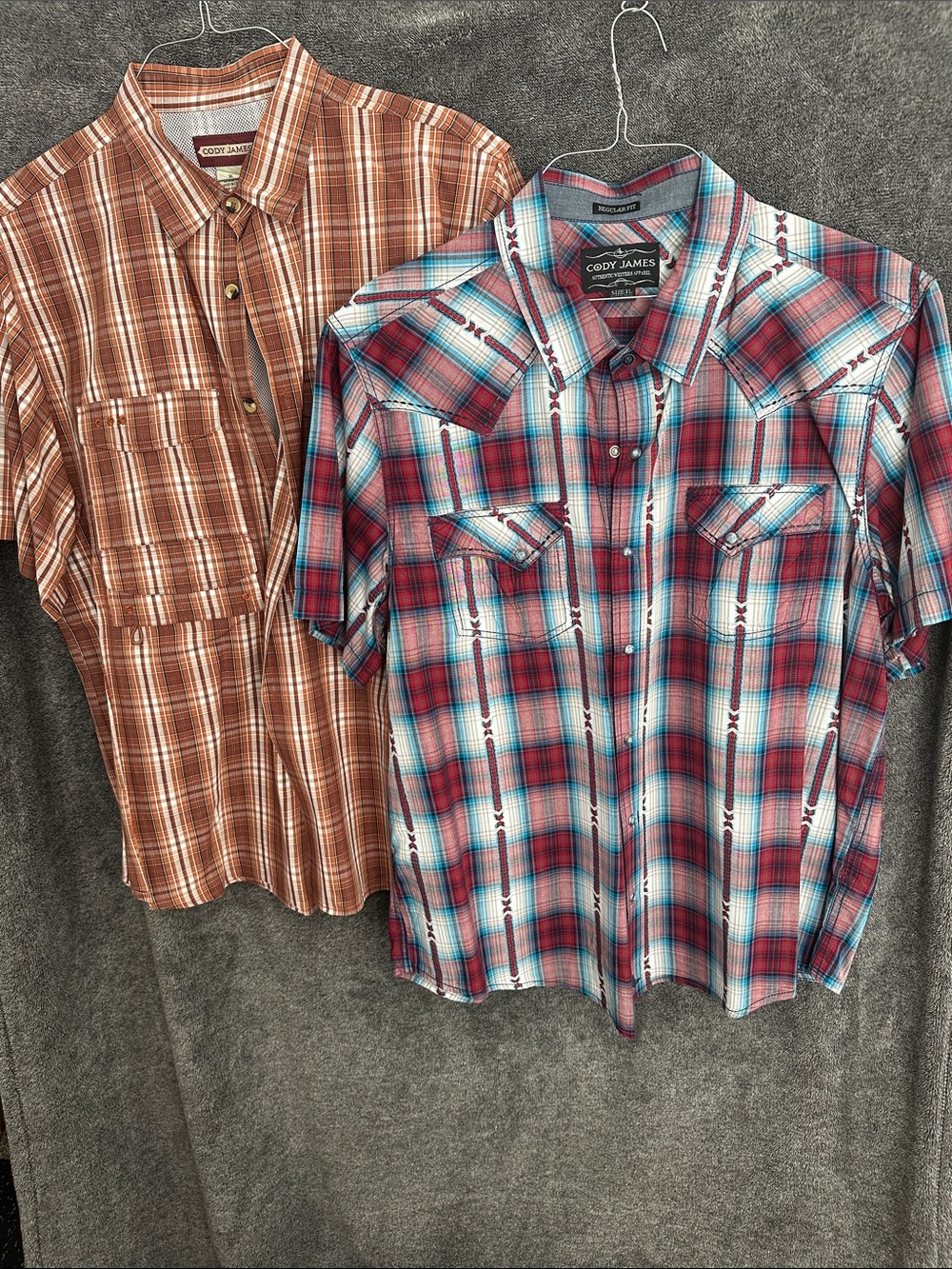 Cody James Men’s Short Sleeve Plaid Button-Down Shirt - Red/Blue